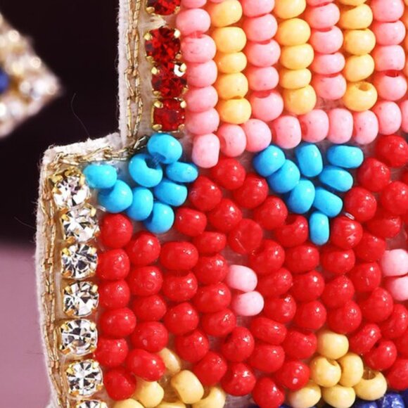 HAPPY BIRTHDAY Layer Cake Celebration Beaded Rhinestone Earrings - Picture 2 of 4